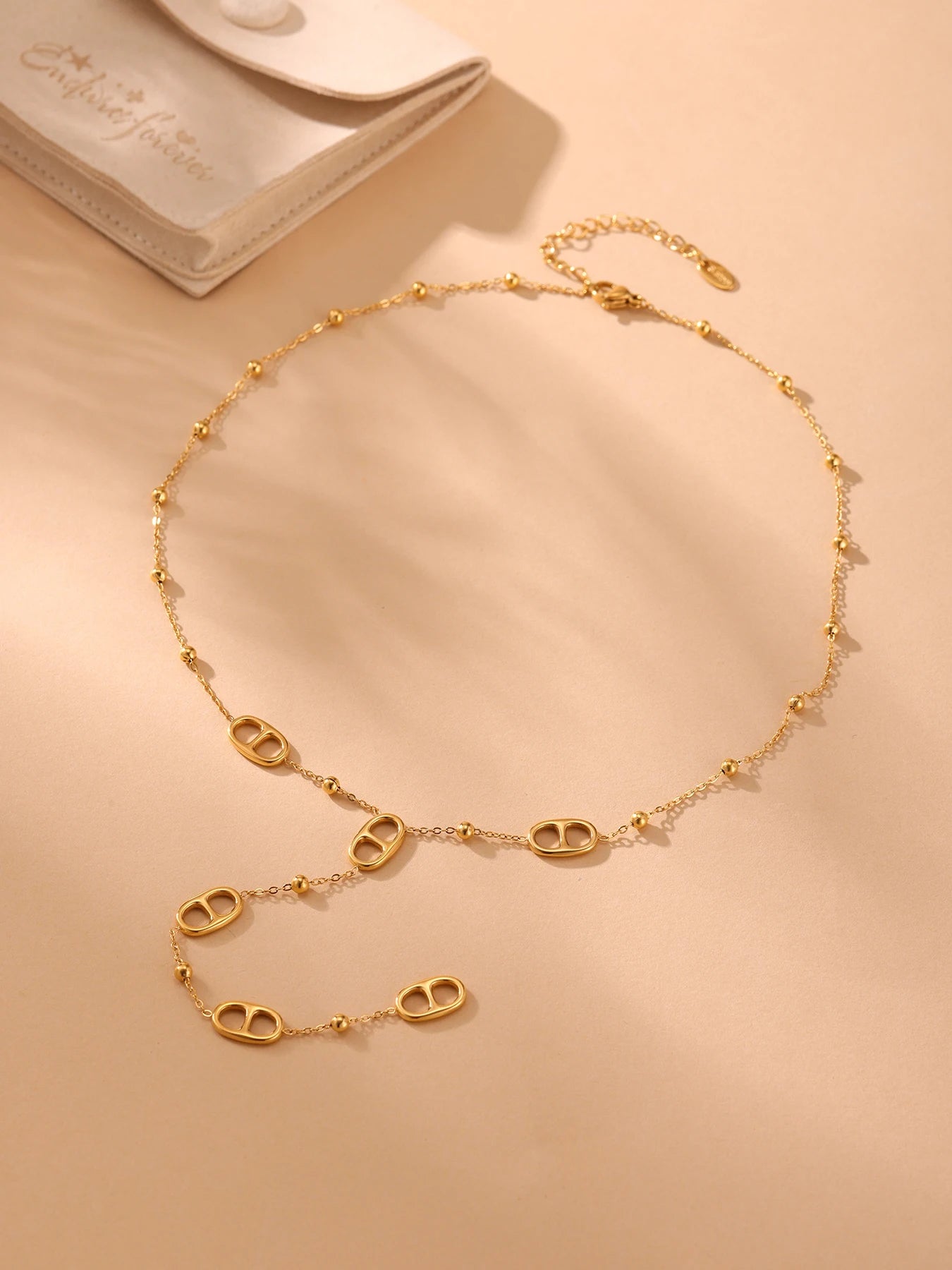 Nivora Fashion Long Chain Stainless Steel Necklacs For Women PVD Real Gold Plated Metal Female Collar Party Banquet Jewelry
