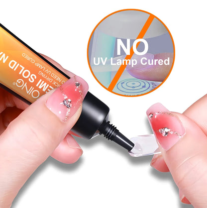 Quick-Dry Nail Glue，Semi solid Super Strong Adhesive For Press-On Nails，Rhinestones，Acrylic Nails，Fake Nail，No need UV/LED Cured