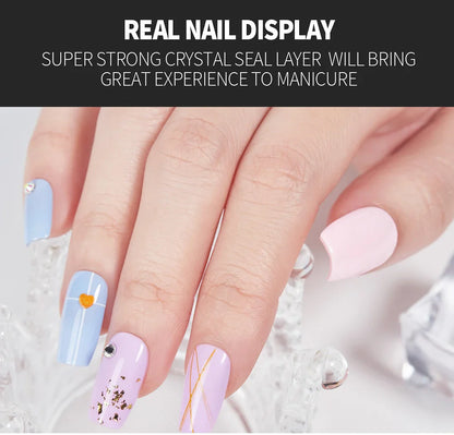 AWStorG15ml 2 IN 1 Crystal Top Coat Transparent Soak Off UV LED Nails Art Manicure Gel Nail Polish Varnishes Primer Function Gel