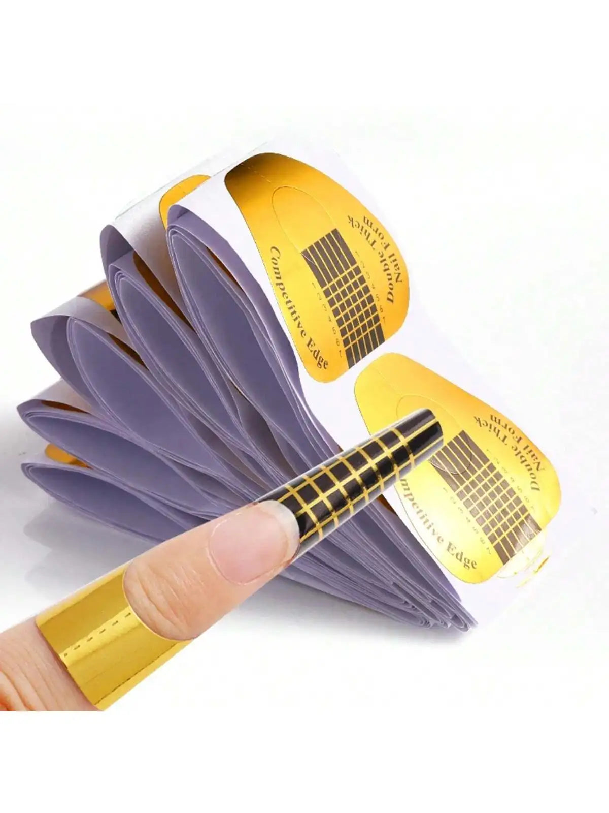 100 pieces square gold nail paper holders phototherapy nail crystal nail extension paper holders