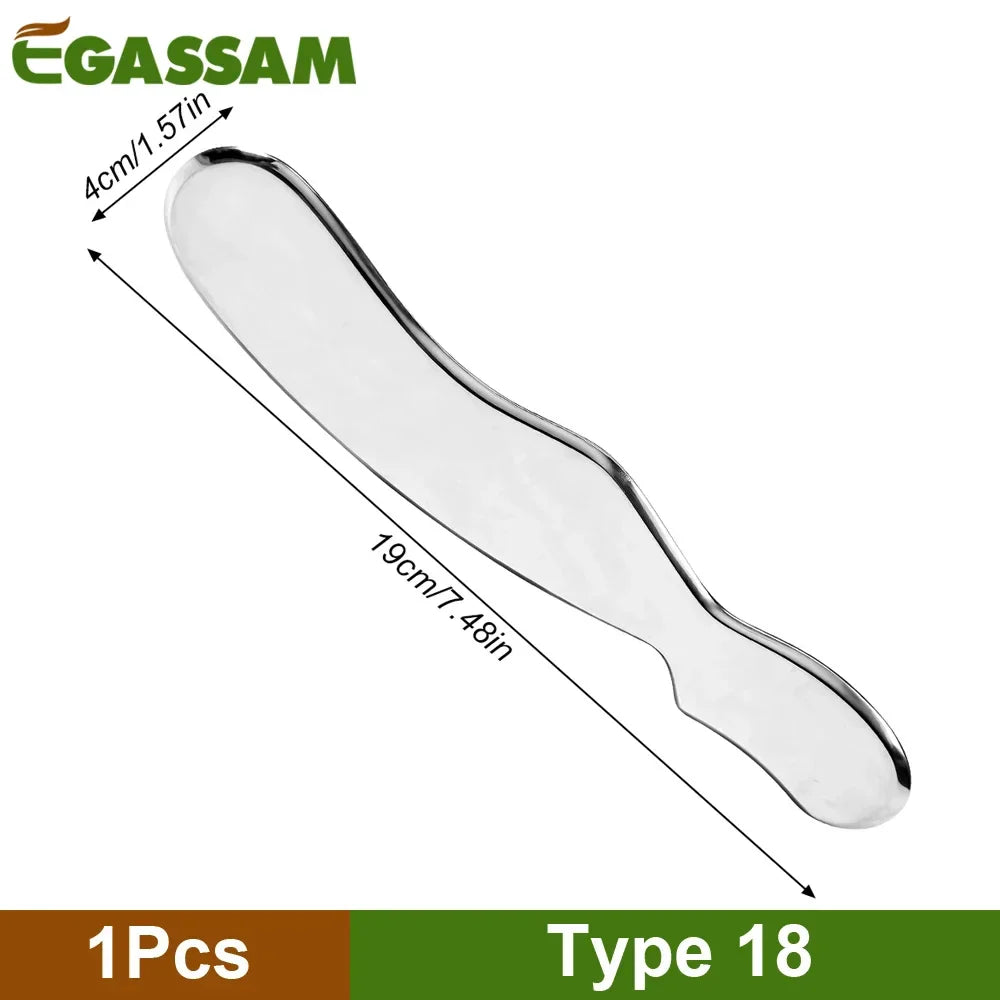 1Pcs Stainless Steel Gua Sha Scraper Physical Therapy Fascia Knife Myofascial Release IASTM Tools Physiotherapy Knife