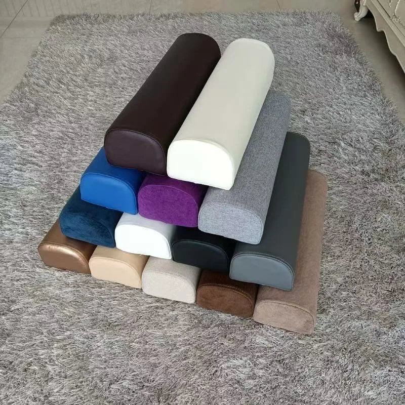 Half Moon Bolster Semi-Roll Pillow Ankle Knee Support Leg Elevation Back Lumbar Neck Pain Relief Density Foam Massage Bed Table