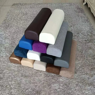 Half Moon Bolster Semi-Roll Pillow Ankle Knee Support Leg Elevation Back Lumbar Neck Pain Relief Density Foam Massage Bed Table