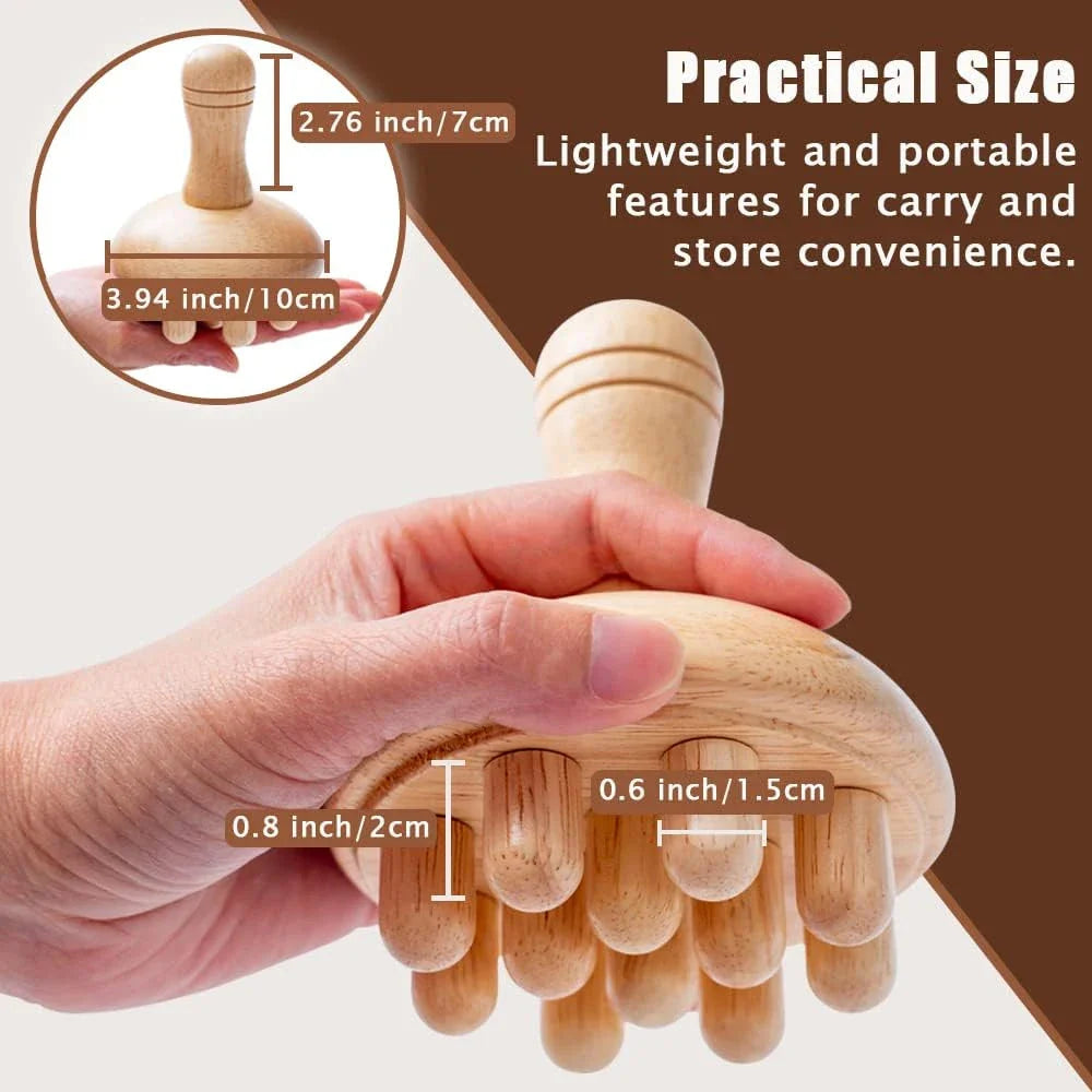 Wooden Mushroom Shape Massage,Manual Wood Therapy Massage Tool,Anti Cellulite,Maderoterapia,Lymphatic Drainage,for Full Body Use
