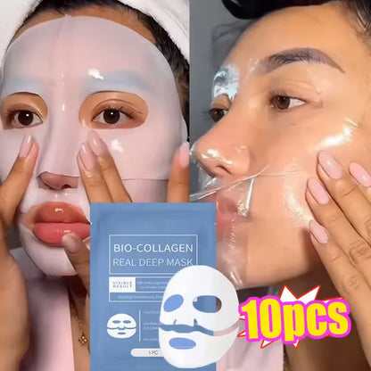 1/4/10PCS Bio Collagen Face Mask Anti Wrinkle Fade Face Fine Line Lift Firm Skin Anti-Aging Brighten SkinCare Korean Cosmetics
