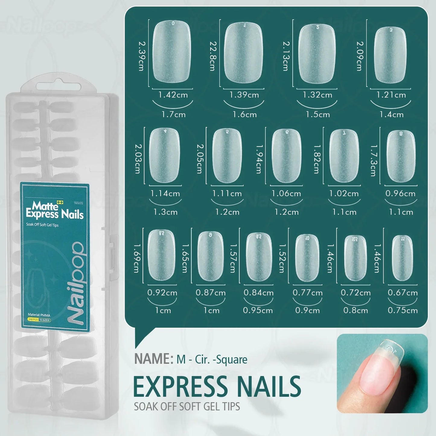 NAILPOP 240pcs Matte Fake Nails NO Polishing Press on False Nails Medium Short Design High Matt Soft Gel Nail Tips for Extension