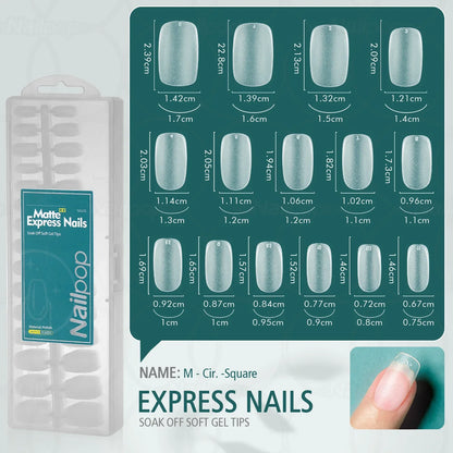 NAILPOP 240pcs Matte Fake Nails NO Polishing Press on False Nails Medium Short Design High Matt Soft Gel Nail Tips for Extension
