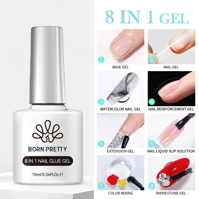 BORN PRETTY 15ml 3D Carving Jelly White Nude Non Stick Hand Solid Extension Nail Gel Polish Flower Acrylic Nail Art Building Gel