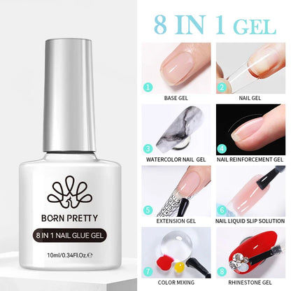 BORN PRETTY 15ml 3D Carving Jelly White Nude Non Stick Hand Solid Extension Nail Gel Polish Flower Acrylic Nail Art Building Gel