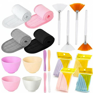 Facial Brush Mask Bowl Spoon Set Mask Brushes DIY Beauty Tools Cream Mud Film Adjusting Mixing Tool Skin Care Makeup Supplies