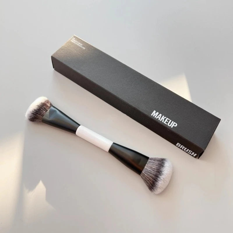 F4 Dual-Ended Synthetic Hair Makeup Brush for Foundation Powder Blush Contour Eyeshadow Concealer
