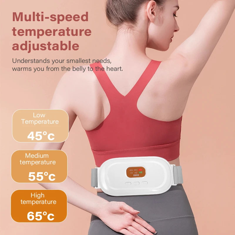 Electric Abdominal Massage Belt Uterus Warmth Hot Compress Vibration USB Charging for Women's Health Waist Warming Device