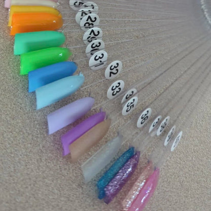 Nail Display Sticks Nail Swatch False Nail Tips Nail Gel Polish Practice Clear Natural Colors Display Board for Nail Art Tools