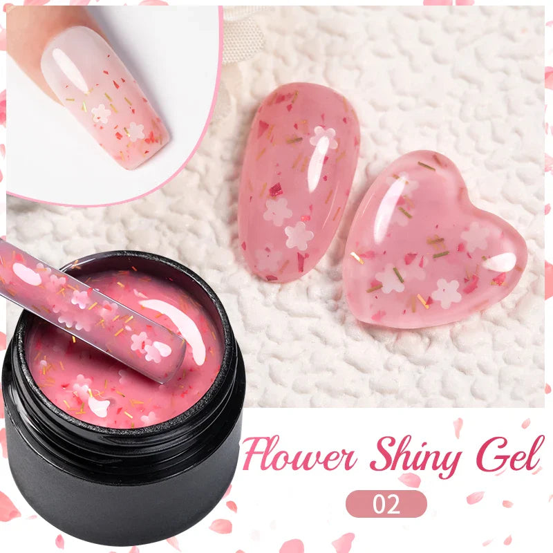 BOZLIN 5ml Sparkling Chameleon Mica Shell Gel Polish Colorful Sequins Manicure Semi Permanent Soak Off Nail Art Gel Varnish