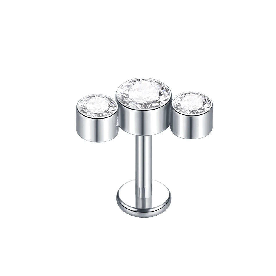 1Pc G23 Titanium Ear Tragus Cartilage Helix Daith Piercing Stud Earrings for Women Internal Thread Labret Piercing Lip Ring 16G