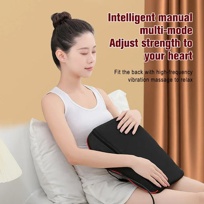 Electric Shiatsu Head Neck Cervical Ttraction Body Massager Car Back Pillow with Heating Vibrating Massage Device