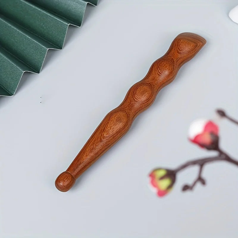 Sandalwood Facial Massage Stick Acupoint Scraping & Essence Cream Kneading Tool Solid Wood Foot Relax Pen Foot Body Massage Tool