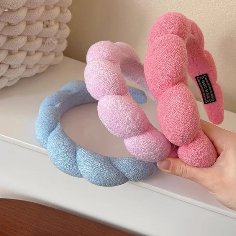 Simple Cloud Sponge Headband for Women Korean Style Candy Color Wide Brim Headband Fashion Girl Face Wash Headband Hair Accessor