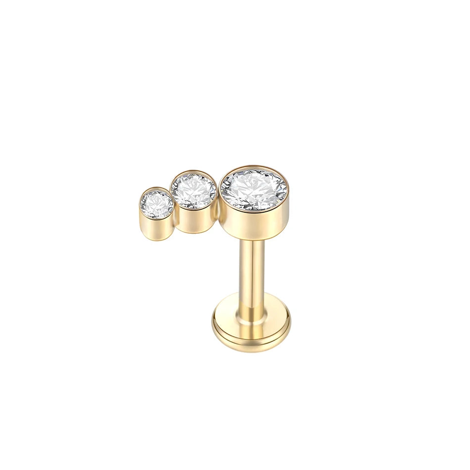 1Pc G23 Titanium Ear Tragus Cartilage Helix Daith Piercing Stud Earrings for Women Internal Thread Labret Piercing Lip Ring 16G