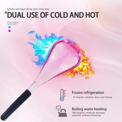 Glass Cold Spoon For Face with Pure Dew Ice Skin Beauty Liquid Face Massager Ice Global Skincare Tools