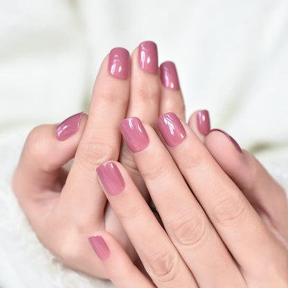 IMABC  Press On False Nails 24pcs Short Square Soft Gel Nails(Soft Acrylic Material) 4 Colors For Women And Girls Fashion