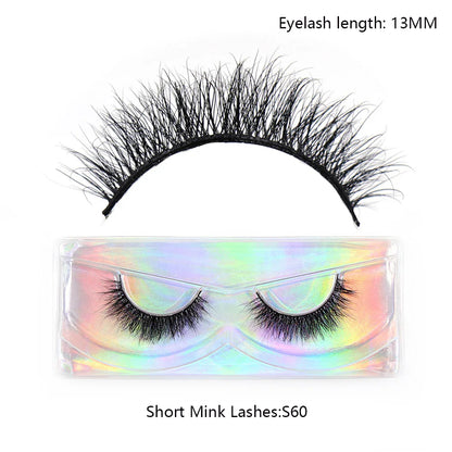 LEHUAMAO Makeup Mink Lashes 3D Short Mink Eyelashes Natural False Eyelashes Fluffy Mink Lashes Extension 12mm-15mm Eyelashes