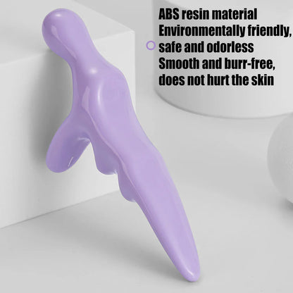 Purple T-Acupressure Massager Thumb Finger Press Trigger Point Relief Fatigue Full Body Deep Hand Held Reflexology Tool Relaxed