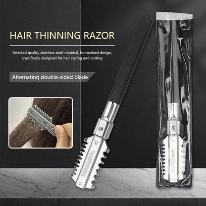 Salon Hairdressing Professional Double-Edge Razor Blades Manual Razor Comb Barber Cutting Thinning Haircutter Styling Tools