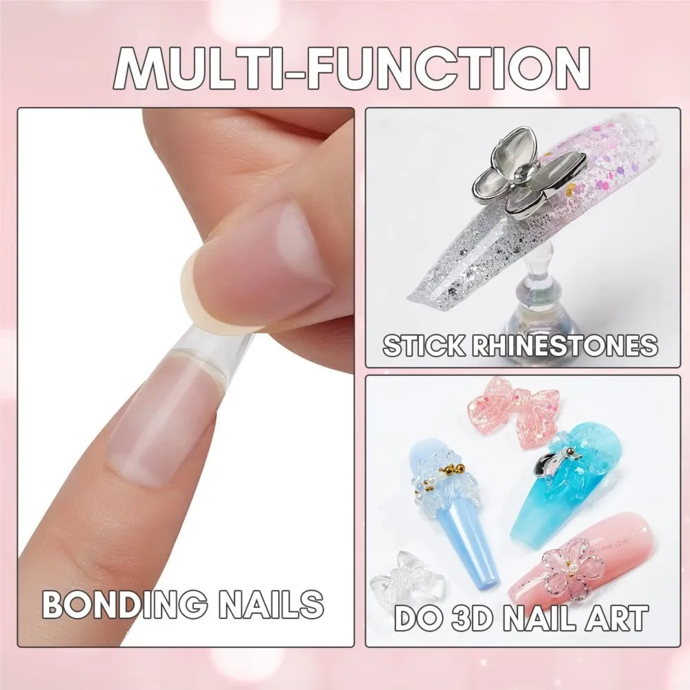 5ml Soft Nail Tips Gel For Press On False Nails Solid Sticker Adhesive Nail Gel UV Bond Rhinestone Fake Tips Extension Nail Glue