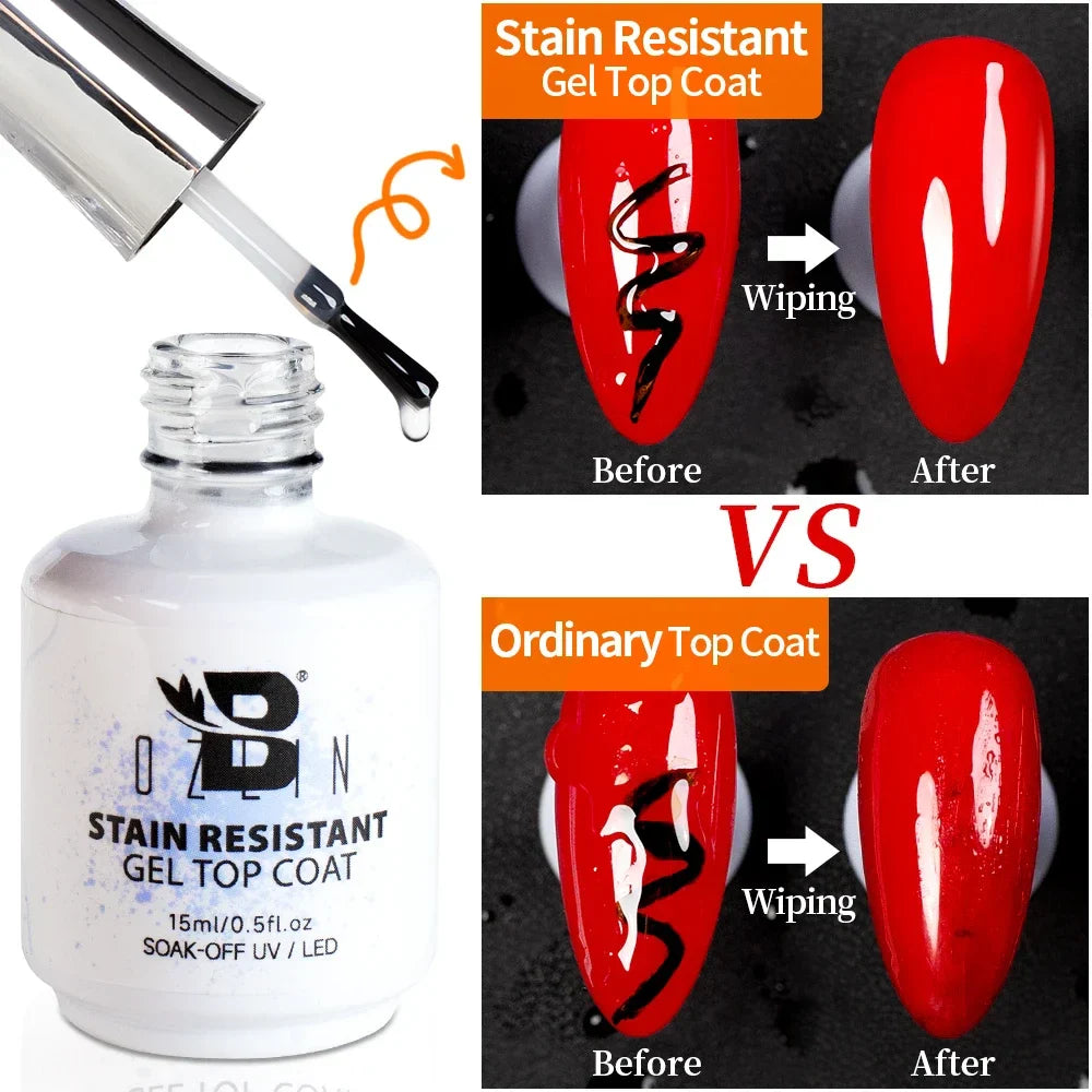 AWStorG15ml 2 IN 1 Crystal Top Coat Transparent Soak Off UV LED Nails Art Manicure Gel Nail Polish Varnishes Primer Function Gel