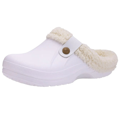 Asgard Winter Fur Furry Slippers For Men Outdoor Fashion Waterproof Plush Cotton Slippers Indoor Warm Cozy Non-slip Home Shoes