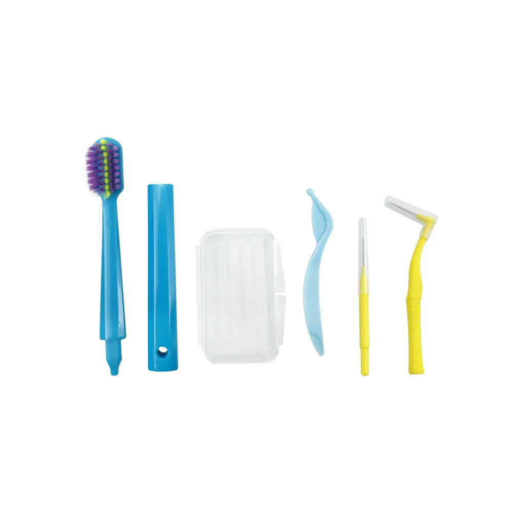 1 Box Dental Cleaning Care Kits Portable Travel Oral Teeth Cleaning Set Detachable Toothbrush Interdental Brush Storage Case