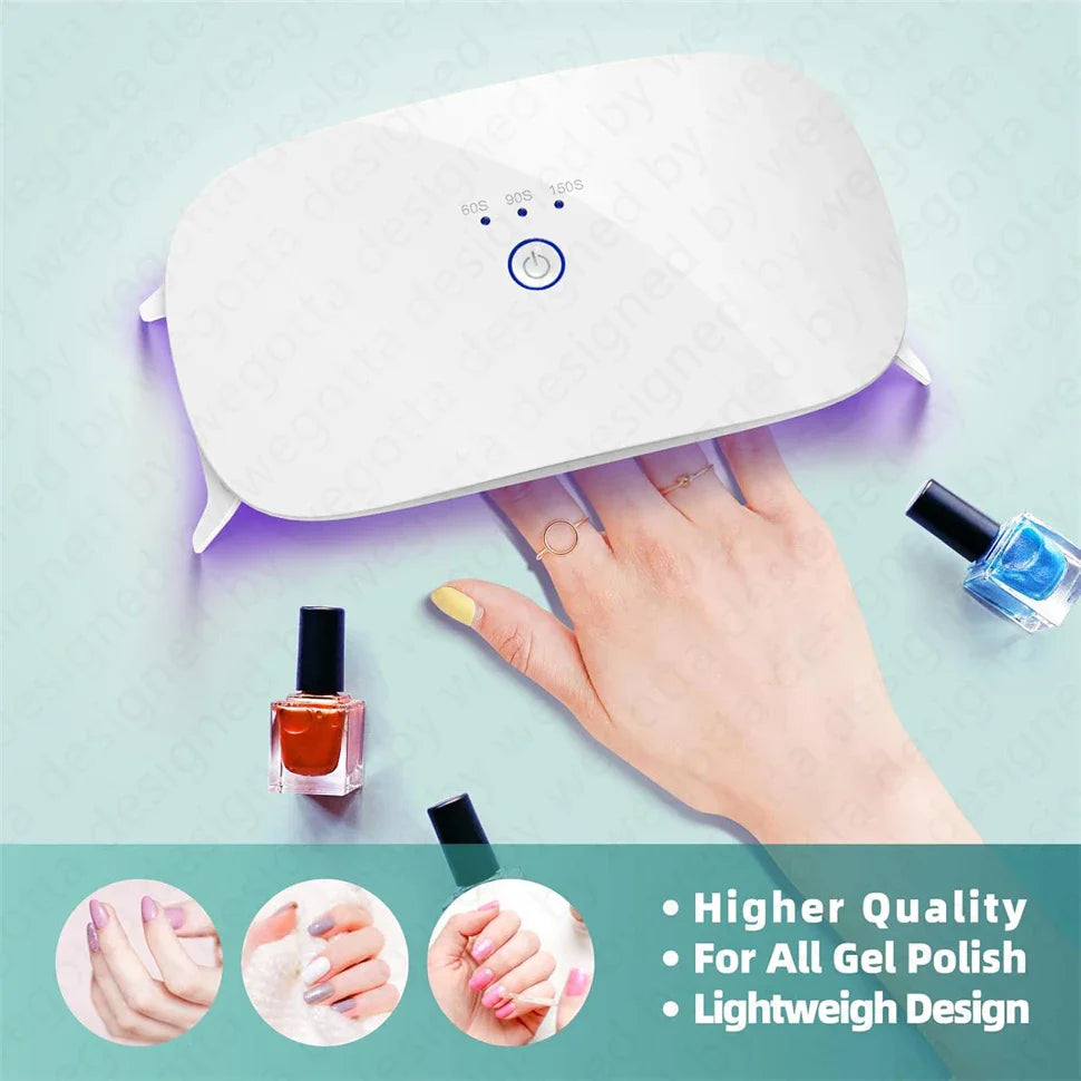 Rechargeable Mini UV LED Nail Lamp Sun UV Nail Dryer,Portable High Power UV Light Lamp for Curing UV Resin Mold,24W