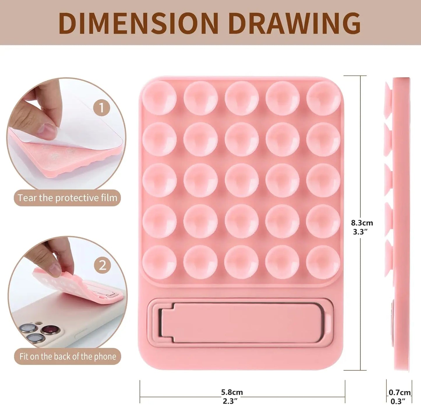 Silicone Suction Phone Mount Mirror Shower Phone Holder Foldable Adhesive Smartphones Accessory For Selfies And Videos