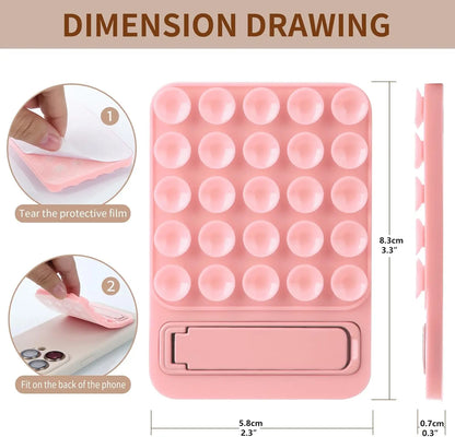 Silicone Suction Phone Mount Mirror Shower Phone Holder Foldable Adhesive Smartphones Accessory For Selfies And Videos