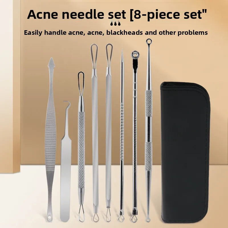 1/4/8pcs Blackhead Comedone Acne Pimple Blackhead Remover Tool Spoon for Face Skin Care Tool Needles Facial Pore Cleaner Acne