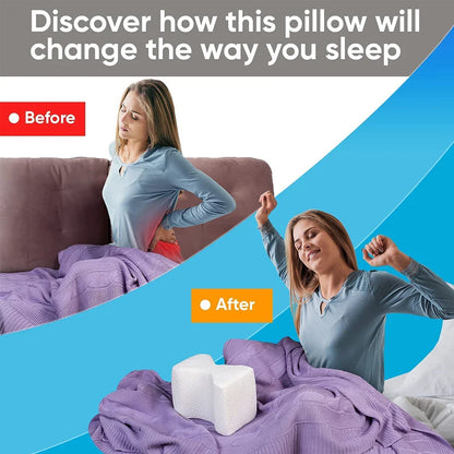 Memory Foam Knee Pillow Back Support Align Spine Pregnancy Body Pillows for Side Sleepers for Orthopedic Sciatica Back Leg Hip