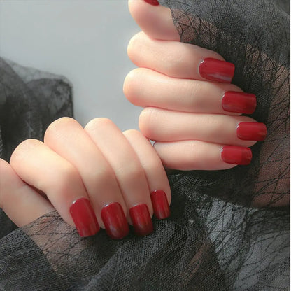 20Styles Solid Color Square Head False Nail Tip Wearable Fake Nails Artificial Nail Tips Full Cover Press On Nails Manicure Tool