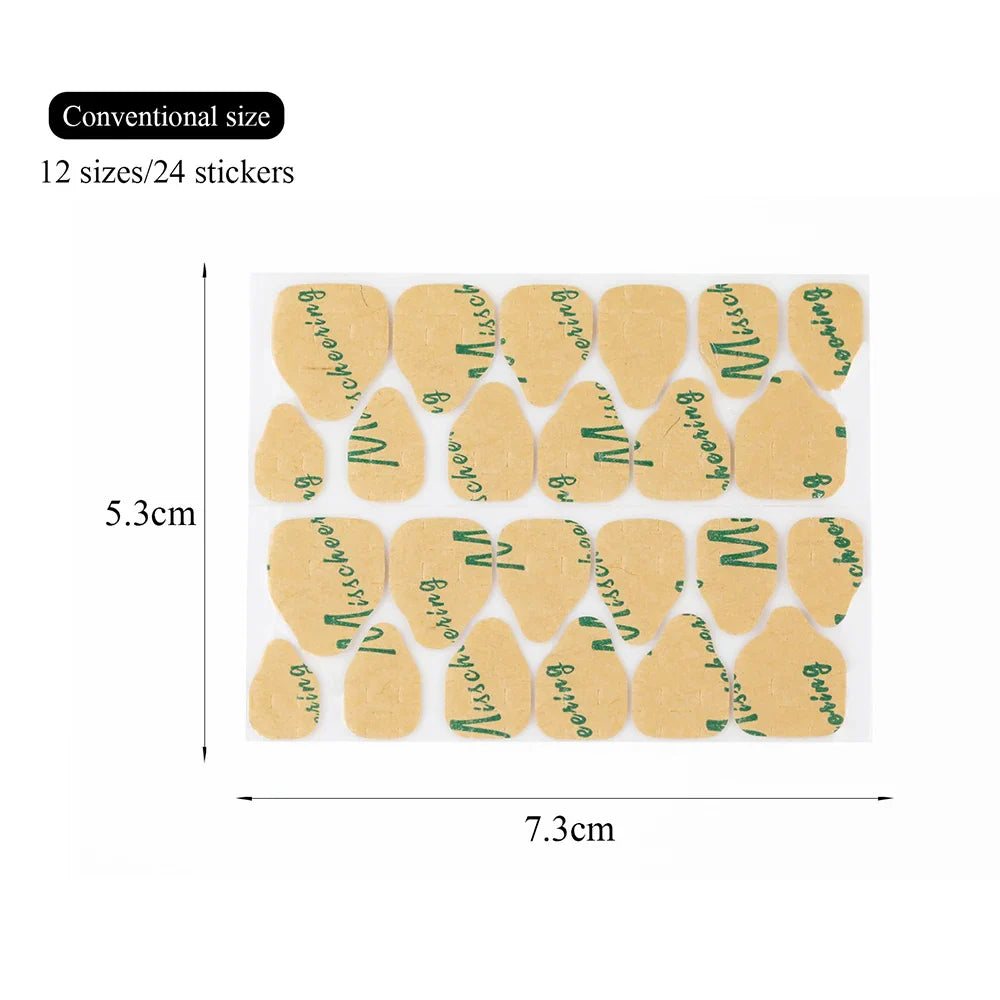 10Sheets/240Pcs  Double Side Adhesive Tape Glue Sticker For Fake Nails Super Sticky Waterproof Breathable Transparent Jelly Glue