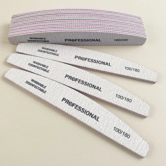 Wooden Nail Files Professional10pcs/Lot  100 180 240 Emery Board Manicure Buffer Grey Boat Double-sided Wooden Pedicure Buffers