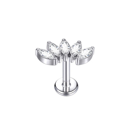 1Pc G23 Titanium Ear Tragus Cartilage Helix Daith Piercing Stud Earrings for Women Internal Thread Labret Piercing Lip Ring 16G