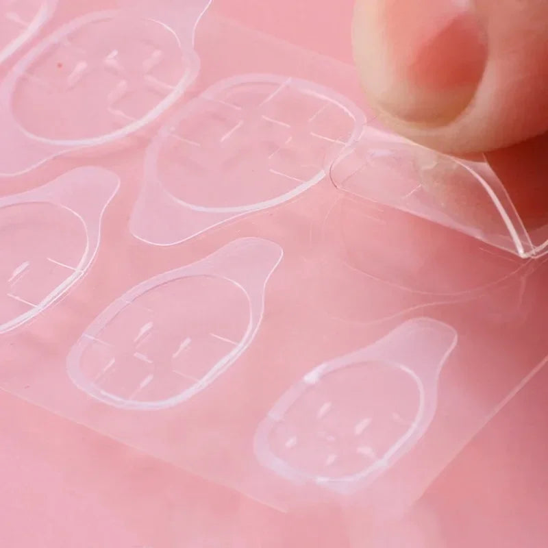 1/10/40/100sheets Nail Jelly glue Double Sided False Nail Art Adhesive Tape Glue Sticker Fake Nail Glue