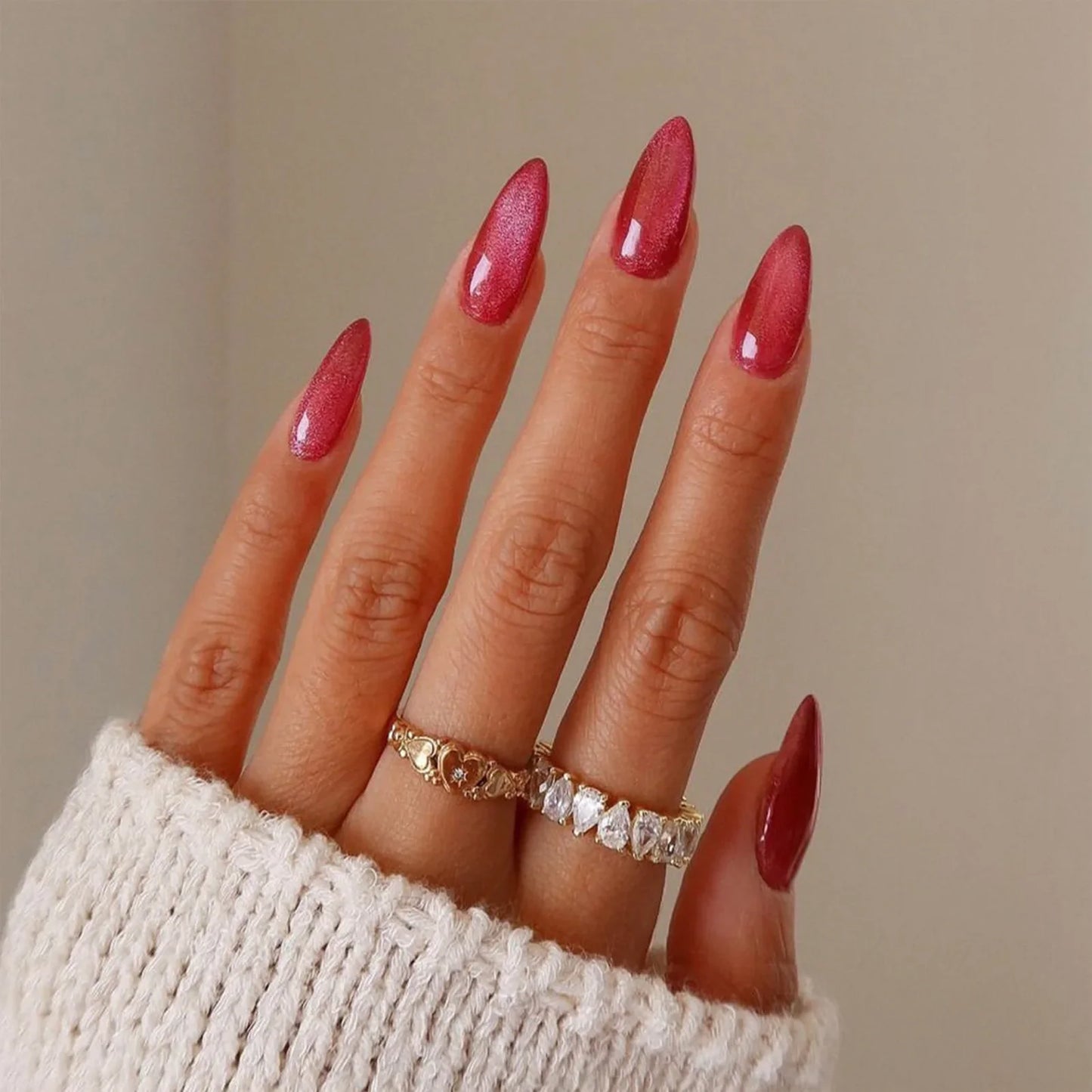 24pcs Round Fake Nails Cat Eye Glitter Press on Nail Full Cover Wearable Artificial Nail Tips for Girls Gifts Free Shipping