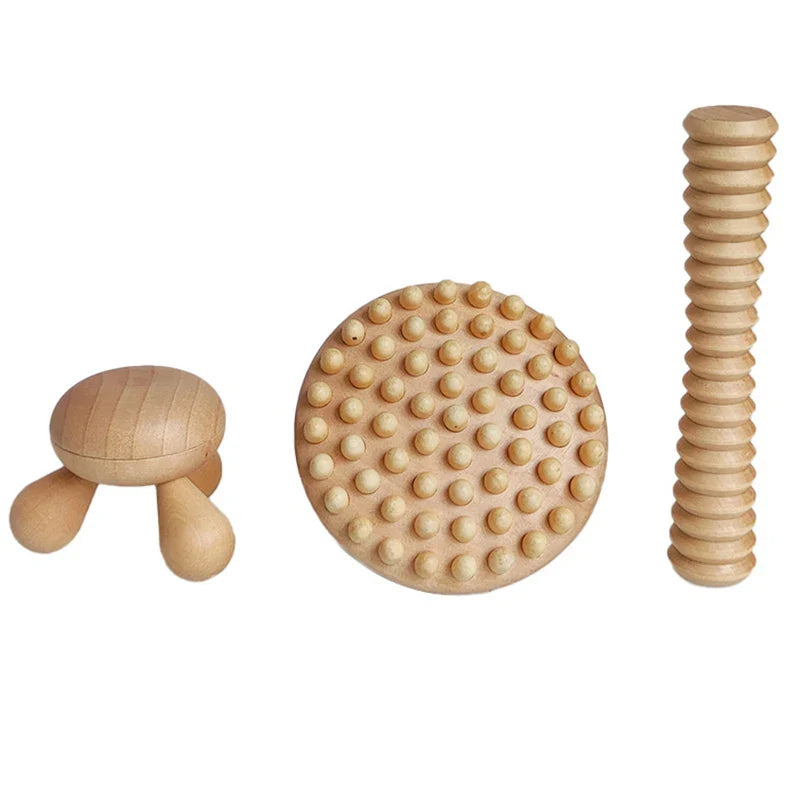 Massage Manual Wood Therapy Massage Tool Wooden Mushroom Shape Anti Cellulite Maderoterapia Lymphatic Drainage For Full Body Use