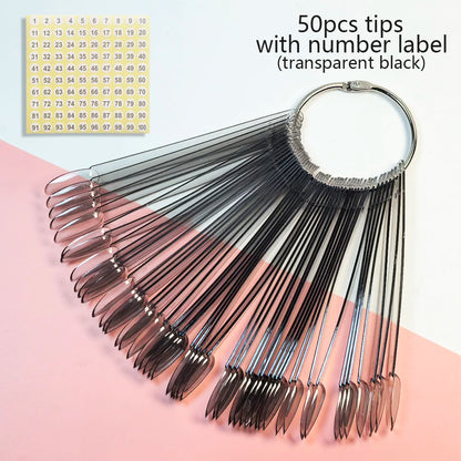 Nail Display Sticks Nail Swatch False Nail Tips Nail Gel Polish Practice Clear Natural Colors Display Board for Nail Art Tools