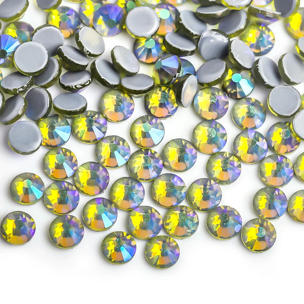 SS16 SS20 Glitter стразы Crystal Hotfix Rhinestones 1440pcs/pack Crystal AB Hot Fix Rhinestone for Apparel Wedding Dress E7021