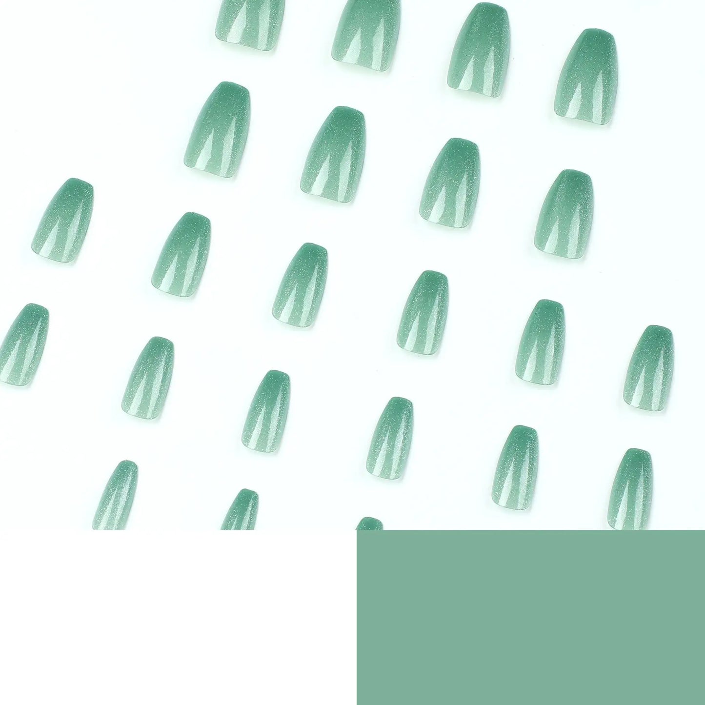 24pcs/set cat eyes fake nails for women girls red brown green blue grey sparkling short tips faux ongles press on false nail