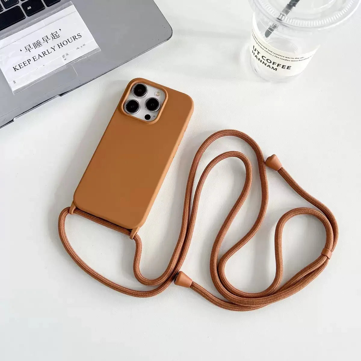 Necklace Strap Cord Crossbody Lanyard Liquid Silicone Case For iPhone 16 Pro 15 14 13 Pro max 12 12mini 7 8 plus