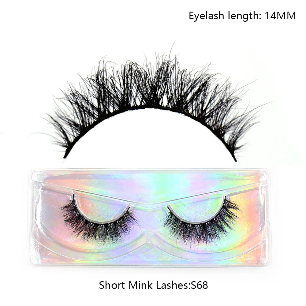 LEHUAMAO Makeup Mink Lashes 3D Short Mink Eyelashes Natural False Eyelashes Fluffy Mink Lashes Extension 12mm-15mm Eyelashes