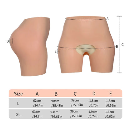 Silicone hip lift and belly-tightening shaping trunks, with thickened butcks and hips, hip lifting filling pad